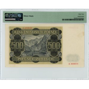 500 złotych 1940 - A - PMG 64 - ciekawa numeracja 2226600