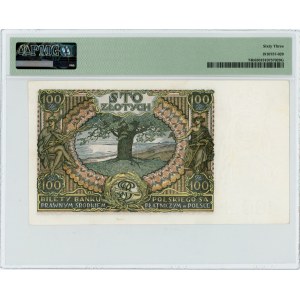100 złotych 1932 - Ser. AY. - dodatkowy znak wodny +X+ - PMG 63