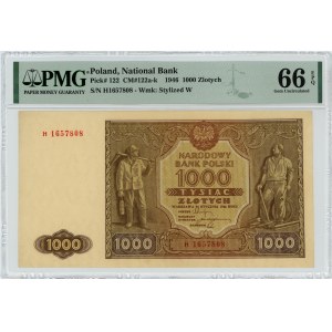 1000 złotych 1946 - seria H - PMG 66 EPQ