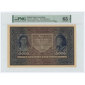 5000 marek polskich 1920 - III Serja H - PMG 65 EPQ