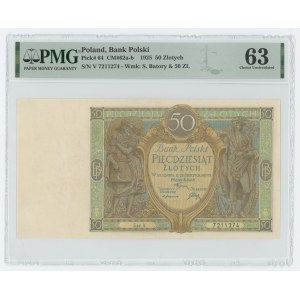 50 złotych 1925 - seria V - PMG 63 TOP POP