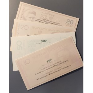 Zestaw 4 banknotów kolekcjonerskich 2006-2011 wraz z folderami emisyjnymi