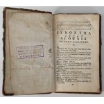 Synonyma Seu Dictionarium Polono-Latinum In gratiam & usum Studiosae Juventutis Ex Thesauro Gregorii Cnapii Soc. Jesu Nuper Collectum De Recenti Revisum Ac Recusum.