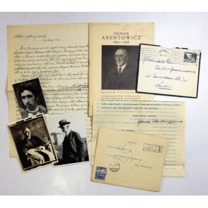 [AXENTOWICZ Teodor]. Zbiór różnych materiałów dotyczących zmarłego w VIII 1938 Teodora Axentowicza.