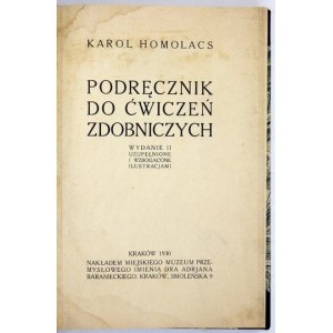 HOMOLACS Karol - Podręcznik do ćwiczeń zdobniczych. Wyd. II uzup. i wzbogacone ilustracjami. Kraków 1930....