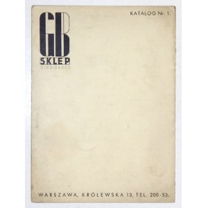 Girs-Barcz, Artistic Shop. Catalog No. 1. Warsaw [1938-1939]. [Printed by] Oficyna Warszawska. 16d, folder, p. [4].