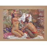 ŽENY v umení. 53 farebných reprodukcií obrazov najvýznamnejších súčasných maliarov. Popisy poskytol [Auguste-...