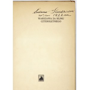 KRAUSHAR A. - Warschau während des Vierjährigen Sejm in den Bildern von Zygmunt Vogel mit der Signatur L....