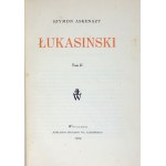 ASKENAZY Szymon - Łukasiński. T. 1-2. Warschau 1929. druk. W. Łazarski. 8, pp. 437, [2], tabl. 9; 496, [3], tabl....