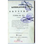 [GRABOWSKI Michał] - Literatura i krytyka. Pisma M. Gr. [krypt.]. T. 1, cz. 3. Wilno 1838. Nakł. i druk. T....