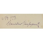 PRZYBYSZEWSKI S. - Szopen a Nation. 1910. author's signature.