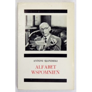 SŁONIMSKI Antoni - Alfabet wspomnień. Chicago 1977. polonia. 8, str. 267. brož. Bibliot. Nová cesta,.