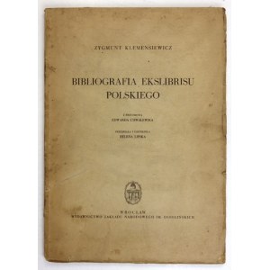 KLEMENSIEWICZ Zygmunt - Bibliografia ekslibrisu polskiego. Mit einem Vorwort von Edward Chwalewik....