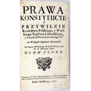 [VOLUMINA Legum, sv. 4]. Prawo, Konstytucye y Przywileie Krolestwa Polskiego, y Wielkiego Xięstwa Litewskiego, y wszytkic...