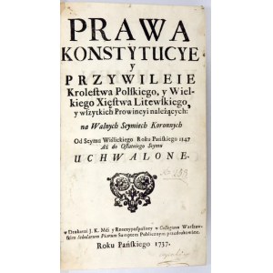 (VOLUMINA Legum, Band 4). Prawo, Konstytucye y Przywileie Krolestwa Polskiego, y Wielkiego Xięstwa Litewskiego, y wszytkic...