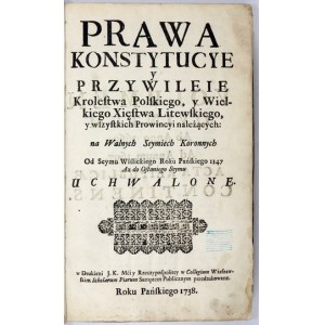 [VOLUMINA Legum, sv. 5]. Prawa, Konstytucye y Przywileie Krolestwa Polskiego, y Wielkiego Xięstwa Litewskiego, y wszystki...