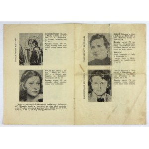 Militia leaflet from martial law - wanted oppositionists.