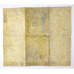 [CONFIRMATION of nobility]. Parchment diploma (Patent) with an image of the coat of arms issued by the Guber Nobility M...