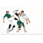 Zestaw 11 pocztówek z piłkarzami klubów galicyjskich z 1911-1912.