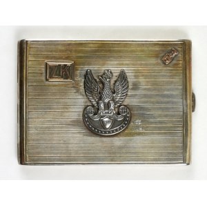 [Polish Army - cigarette case by photographer Corporal Zygmunt Kukiela]. [not after 1938]. Silver - punching:.