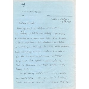 [Zbigniew HERBERT]. Rukopisný dopis Zbigniewa Herberta Zdzisławu Najderovi, dat. 29 VII 1971, (v Berlíně?).