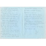 [Zbigniew HERBERT]. Rukopisný list Zbigniewa Herberta Zdzisławovi Najderovi, datovaný. 29 VII 1971, (v Berlíne?).