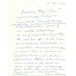 [MALEWSKA Hanna]. Two letters by Hanna Malewska (typed and handwritten) to Zdzislaw Najder,...