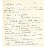 [STRYJKOWSKI Julian]. Four manuscript letters from Julian Stryjkowski to Zdzislaw Najder concerning mainly matters of tłu...