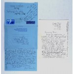 [TARNAWSKI Wit]. Two manuscript letters by Wit Tarnawski to Zdzislaw Najder,...