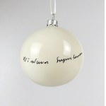 [LETTERS]. Set of nine Christmas tree baubles hand-signed by: Ewa Lipska,...