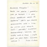 Szymborska W. - Handgeschriebener Aufkleber von 1994