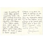 [TARNOWSKI Juliusz]. Ručne písaný list Juliusza Tarnowského nemenovanému prof....