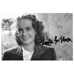 (SZAFLARSKA Danuta). Unterschrift der Schauspielerin auf einer Schwarz-Weiß-Fotografie, die sie in dem Film Treasure zeigt.