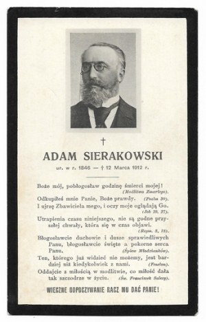 SIERAKOWSKI Adam (b. 1846, d. 12 March 1912).