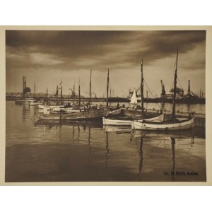 [GDYNIA - Hafen - Ansichtsfoto]. [l. 1930er Jahre]. Form der Fotografie. 21,2x28 cm auf Blatt ca. 23,...