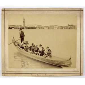 [LITERACI - Władysław Bełza i Marian Gawalewicz w Wenecji - fotografia pamiątkowo-sytuacyjna]. 1897....