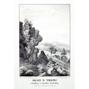 [TROPIE]. Skály v Tropu od severu v oblasti Sandek. Forma litografie. 17,8x12, na arch. 28,6x21,...