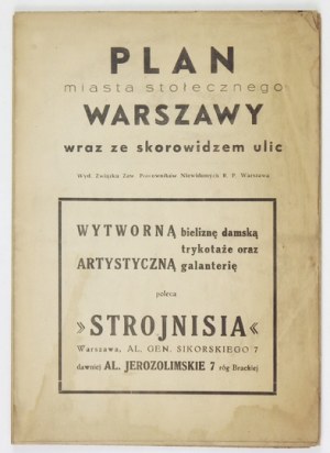 [WARSAW]. Plan of the capital city of Warsaw [1947].
