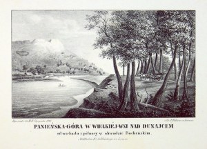 [WIELKA Wieś]. Panienska-Góra in Wielka Wieś on the Dunajec River from the east and north in the Bochnia region....