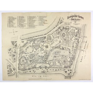 [WROCŁAW]. Zoologischer Garten Breslau. Plan auf Arche. 32x41,8 cm.