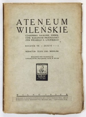 ATENEUM Wileńskie. R. 7, zesz. 1-2: 1930.