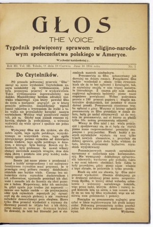 GŁOS. The Voice. Nr 1-10: 10 VI-19 VIII 1916
