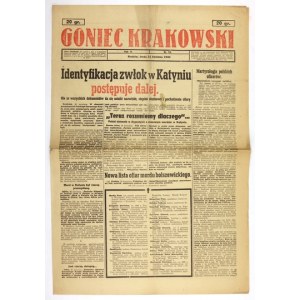 GONIEC Krakowski. R. 5, Nr. 93: 21 IV 1943 Katyn Gräber, Katyn Liste.