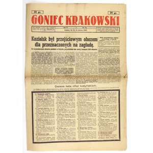 GONIEC Krakowski. R. 5, č. 136: 12.-14. června 1943 tábor Kozielsk, seznam Katyň.