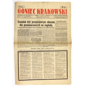 GONIEC Krakowski. R. 5, nr 136: 12/14 VI 1943. Obóz w Kozielsku, lista katyńska..