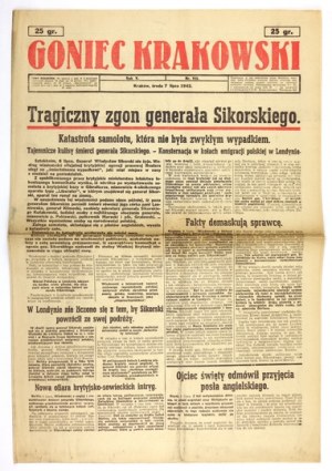 GONIEC Krakowski. R. 5, nr 155: 7 VII 1943. Katastrofa gibraltarska.
