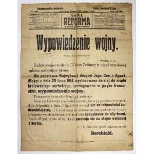 NOVÁ reforma - vyhlášení první světové války.