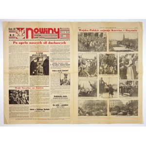 NOWINY. 15 X 1938. Gazeta ścienna z reportażem z zajęcia Zaolzia.