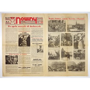 NOWINY. 15 X 1938. nástenné noviny so správou o obsadení Zaolzia.