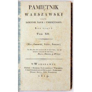 PAMIĘTNIK Warszawski. R. 5, Bd. 14: V-VIII 1819.